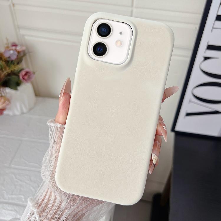 For iPhone 12 / 12 Pro Matte Velvet Finish PC + Vegan Leather Phone Case