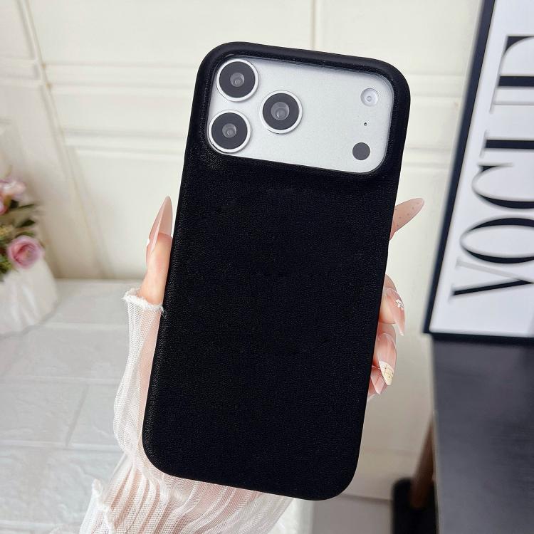For iPhone 17 Pro Matte Velvet Finish PC + Vegan Leather Phone Case