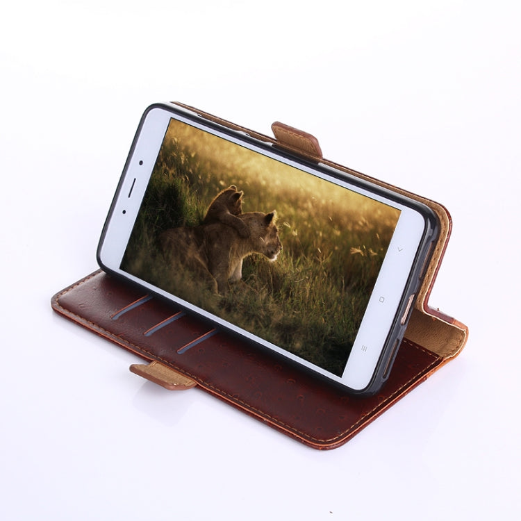 For iPhone 12 Ostrich Texture PU + TPU Horizontal Flip Leather Case with Holder & Card Slots & Wallet