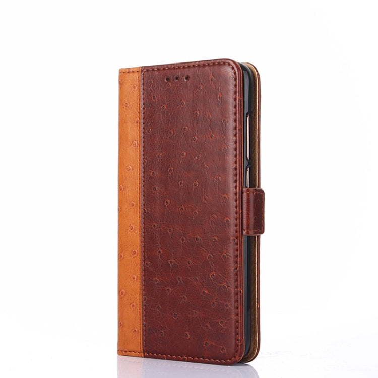 For iPhone 12 Ostrich Texture PU + TPU Horizontal Flip Leather Case with Holder & Card Slots & Wallet