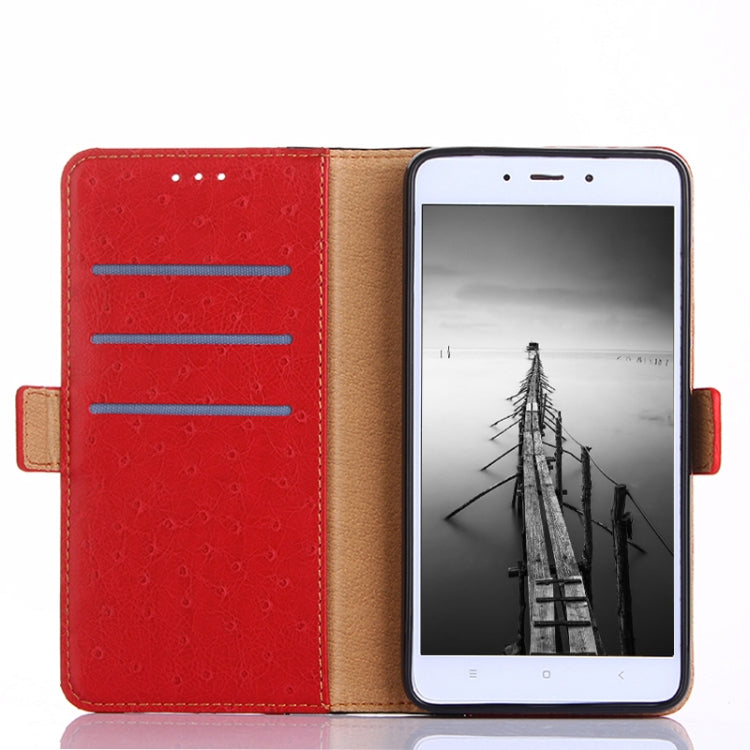 For iPhone 12 Ostrich Texture PU + TPU Horizontal Flip Leather Case with Holder & Card Slots & Wallet