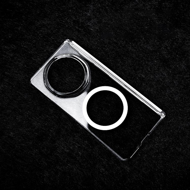 For Honor Magic V6 Central Axis Magnetic PC Phone Case - Transparent