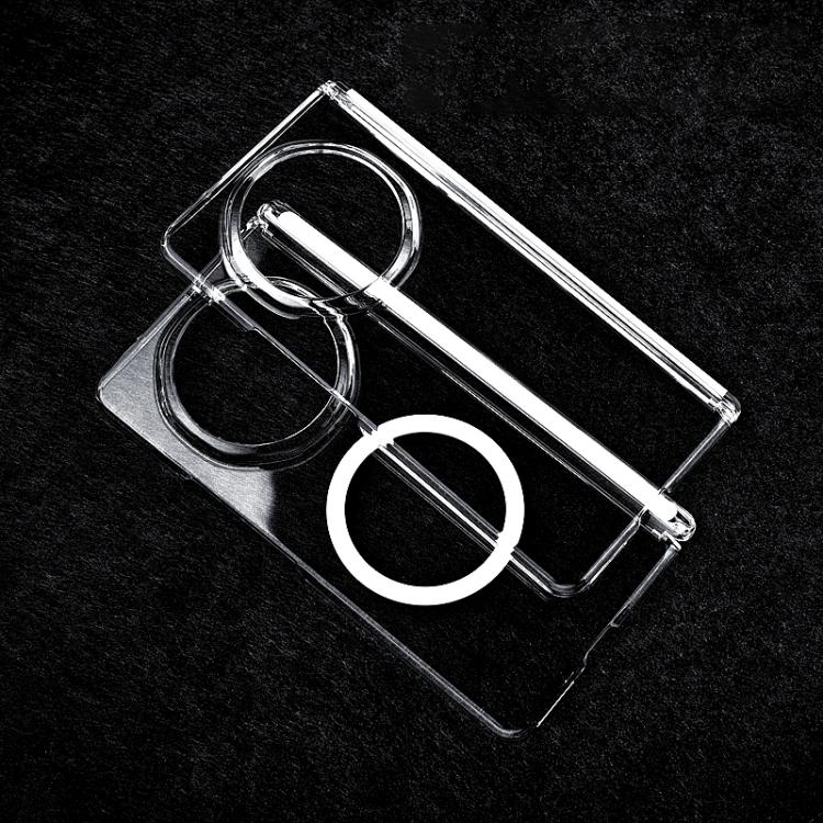 For Honor Magic V6 Central Axis Magnetic PC Phone Case - Transparent
