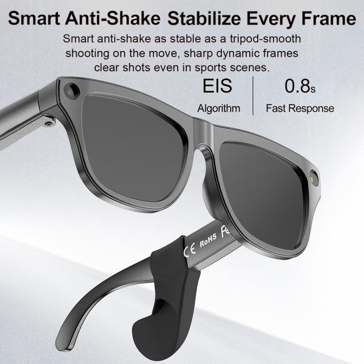 XK One Pro 1080P AI Shooting Smart Glasses - Black Frame Sunglasses+Blue Light Blocking+Purple Lens