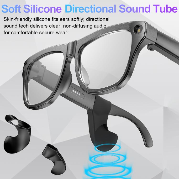 XK One Pro 1080P AI Shooting Smart Glasses - Black Frame Sunglasses+Blue Light Blocking+Purple Lens