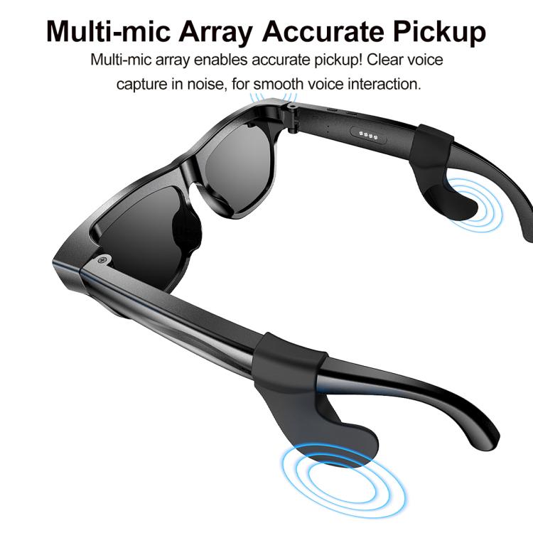XK One Pro 1080P AI Shooting Smart Glasses - Black Frame Sunglasses+Blue Light Blocking+Purple Lens