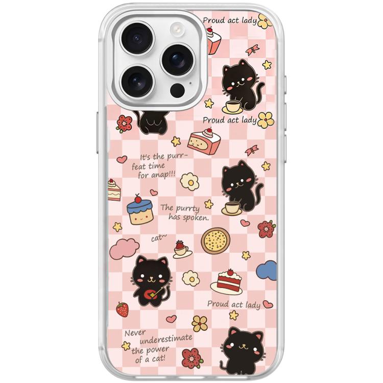 For iPhone 15 Pro Adorable Dessert Cat Pattern Magnetic Phone Case