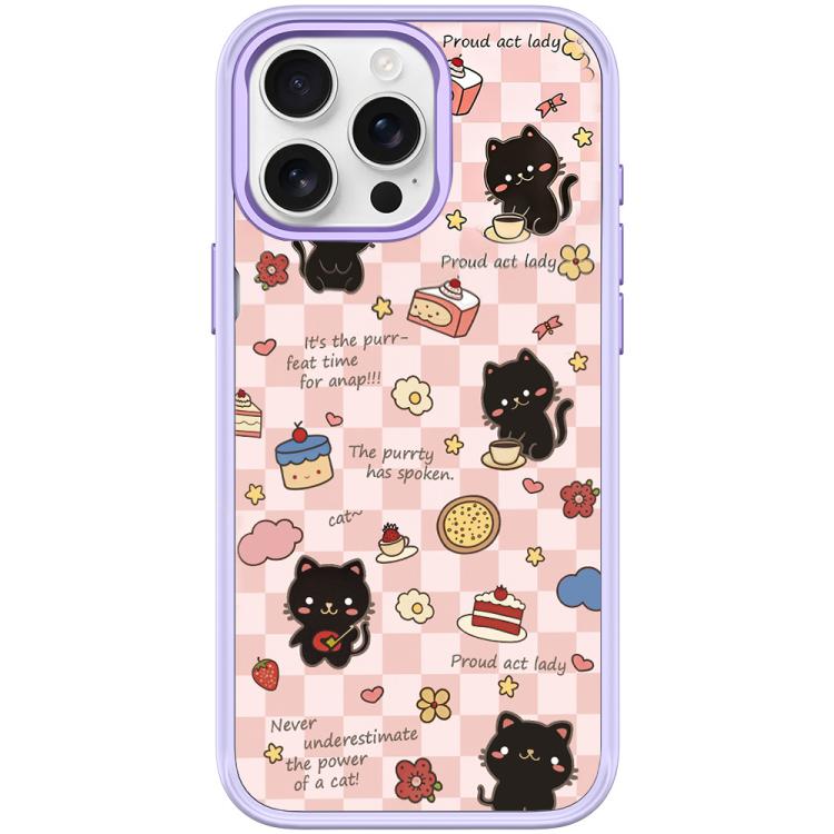 For iPhone 15 Pro Adorable Dessert Cat Pattern Magnetic Phone Case