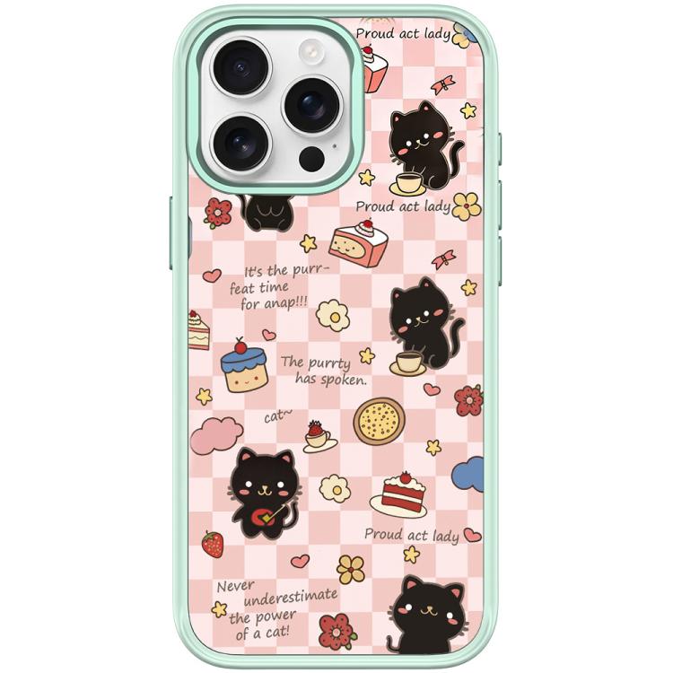 For iPhone 15 Pro Max Adorable Dessert Cat Pattern Magnetic Phone Case