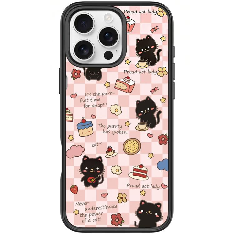 For iPhone 16 Pro Max Adorable Dessert Cat Pattern Magnetic Phone Case