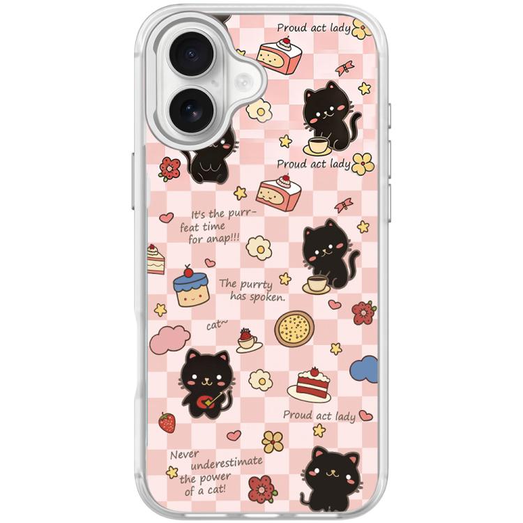 For iPhone 16 Adorable Dessert Cat Pattern Magnetic Phone Case