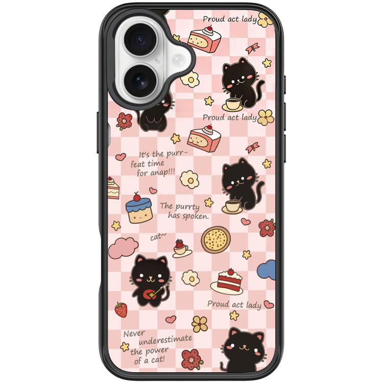 For iPhone 16 Adorable Dessert Cat Pattern Magnetic Phone Case
