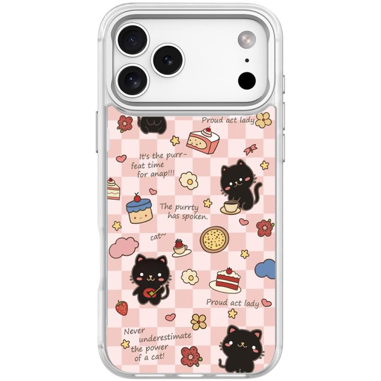 For iPhone 17 Pro Adorable Dessert Cat Pattern Magnetic Phone Case