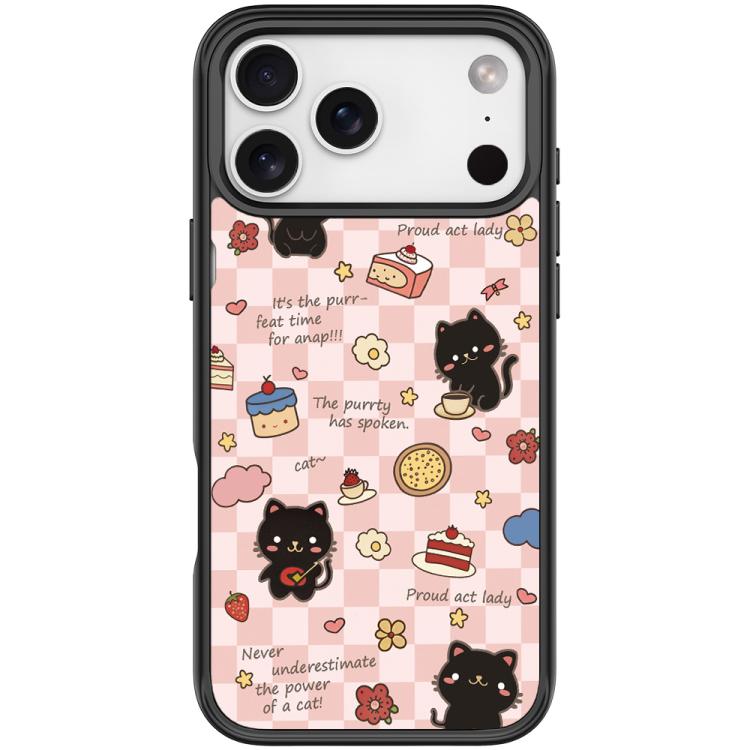For iPhone 17 Pro Adorable Dessert Cat Pattern Magnetic Phone Case