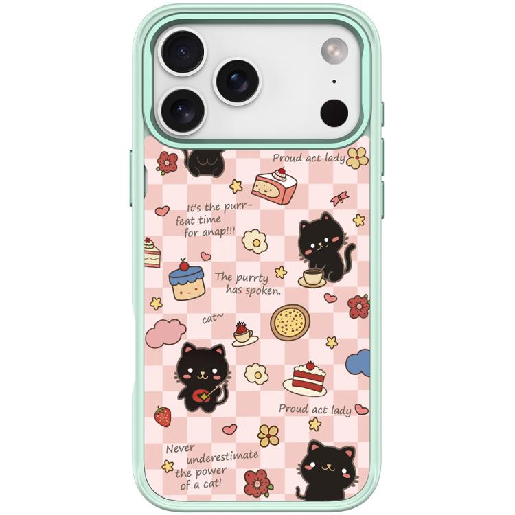 For iPhone 17 Pro Max Adorable Dessert Cat Pattern Magnetic Phone Case