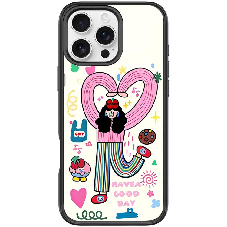 For iPhone 16 Pro Max Dopamine Girl Pattern Magnetic Phone Case