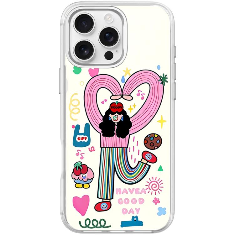 For iPhone 16 Pro Dopamine Girl Pattern Magnetic Phone Case