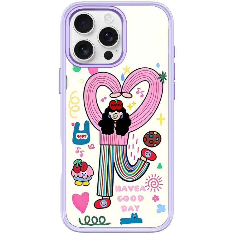 For iPhone 16 Pro Dopamine Girl Pattern Magnetic Phone Case