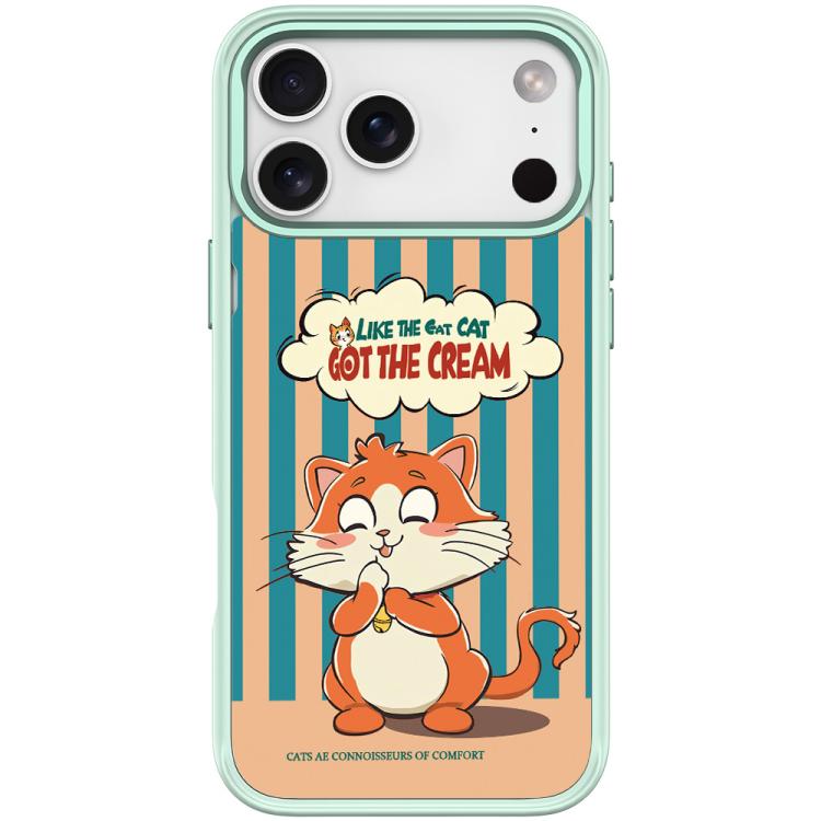 For iPhone 17 Pro Adorable Bell Cat Pattern Magnetic Phone Case
