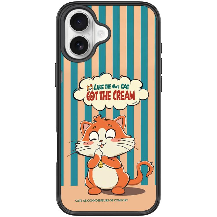 For iPhone 17 Adorable Bell Cat Pattern Magnetic Phone Case