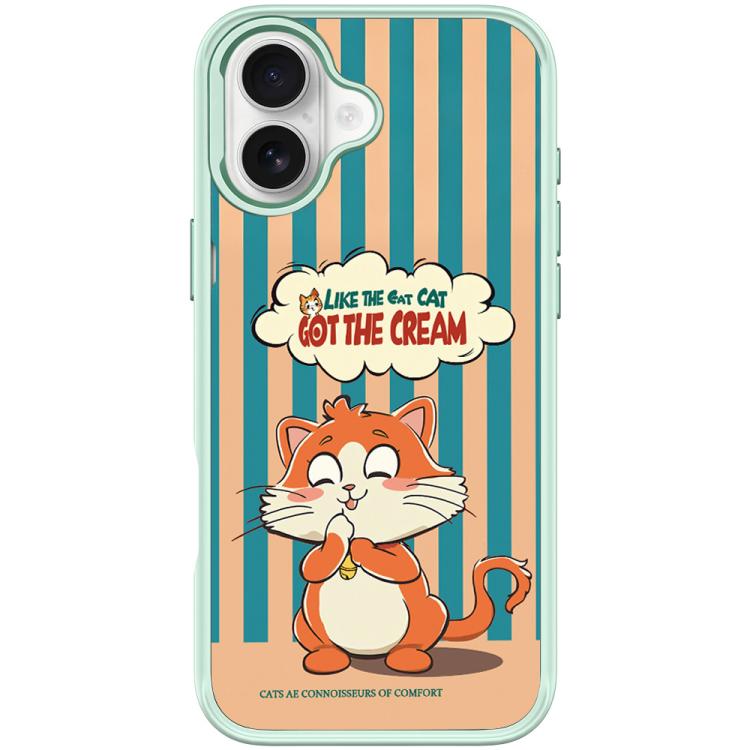For iPhone 17 Adorable Bell Cat Pattern Magnetic Phone Case