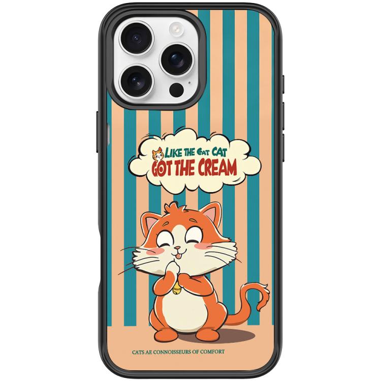 For iPhone 16 Pro Max Adorable Bell Cat Pattern Magnetic Phone Case
