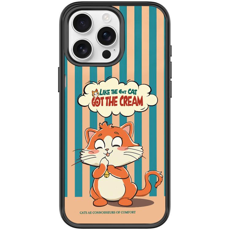 For iPhone 15 Pro Max Adorable Bell Cat Pattern Magnetic Phone Case