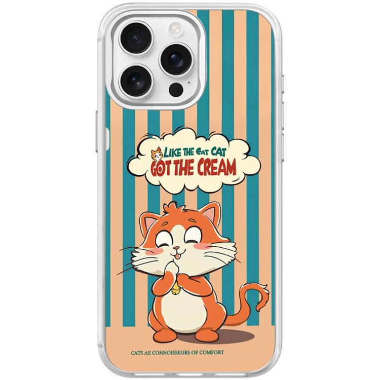 For iPhone 15 Pro Max Adorable Bell Cat Pattern Magnetic Phone Case