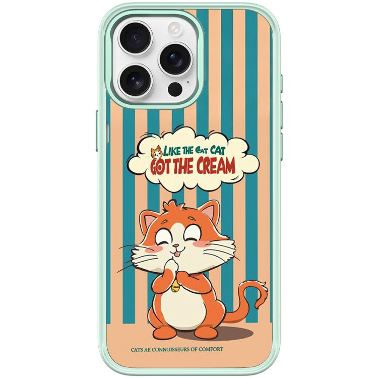 For iPhone 15 Pro Adorable Bell Cat Pattern Magnetic Phone Case