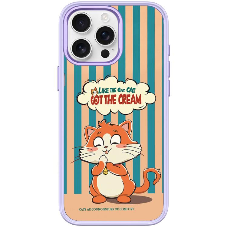 For iPhone 15 Pro Adorable Bell Cat Pattern Magnetic Phone Case