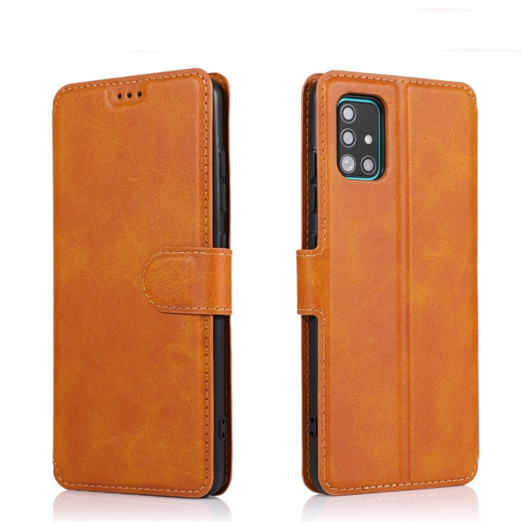 For Samsung Galaxy A71 Calf Texture Magnetic Buckle Horizontal Flip Leather Case with Holder & Card Slots & Wallet & Photo Frame