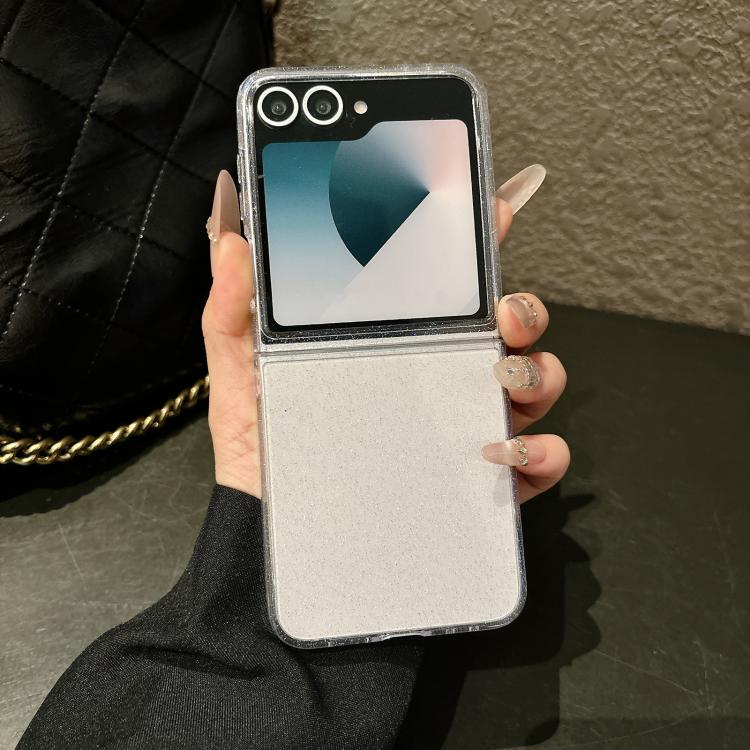 For Samsung Galaxy Z Flip5 5G Glitter Stardust Series PC Phone Case - Transparent