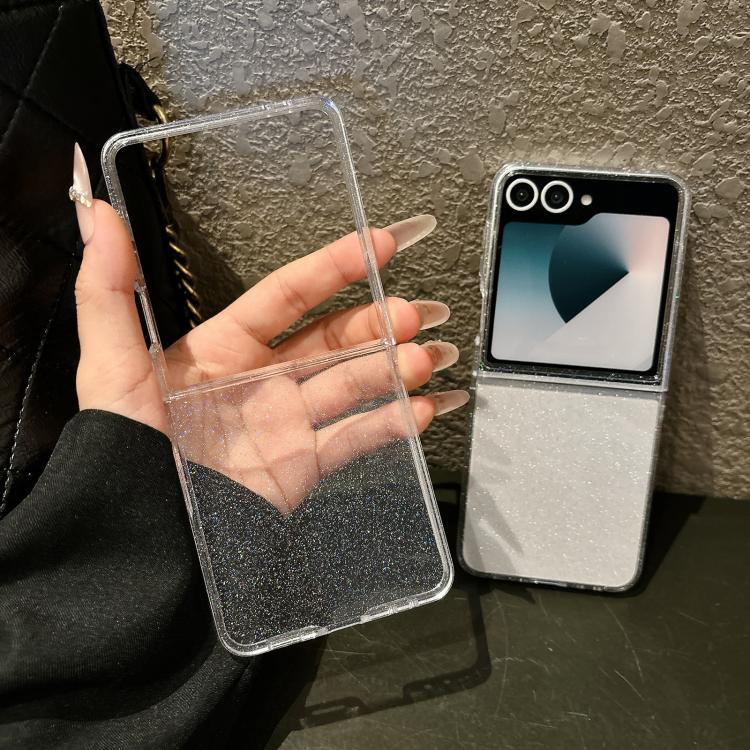 For Samsung Galaxy Z Flip5 5G Glitter Stardust Series PC Phone Case - Transparent