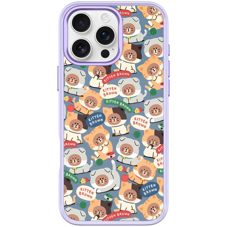For iPhone 16 Pro Max Adorable Little Bear Pattern Magnetic Phone Case