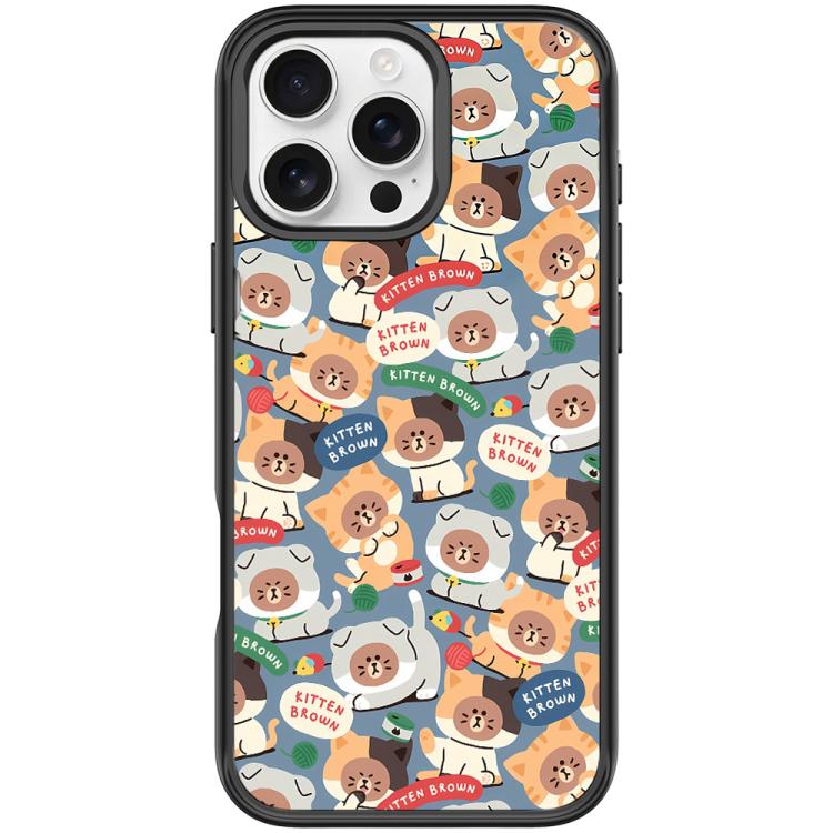 For iPhone 16 Pro Adorable Little Bear Pattern Magnetic Phone Case