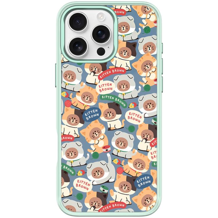 For iPhone 16 Pro Adorable Little Bear Pattern Magnetic Phone Case