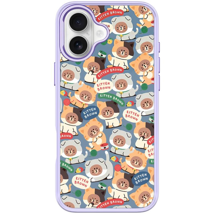 For iPhone 16 Adorable Little Bear Pattern Magnetic Phone Case