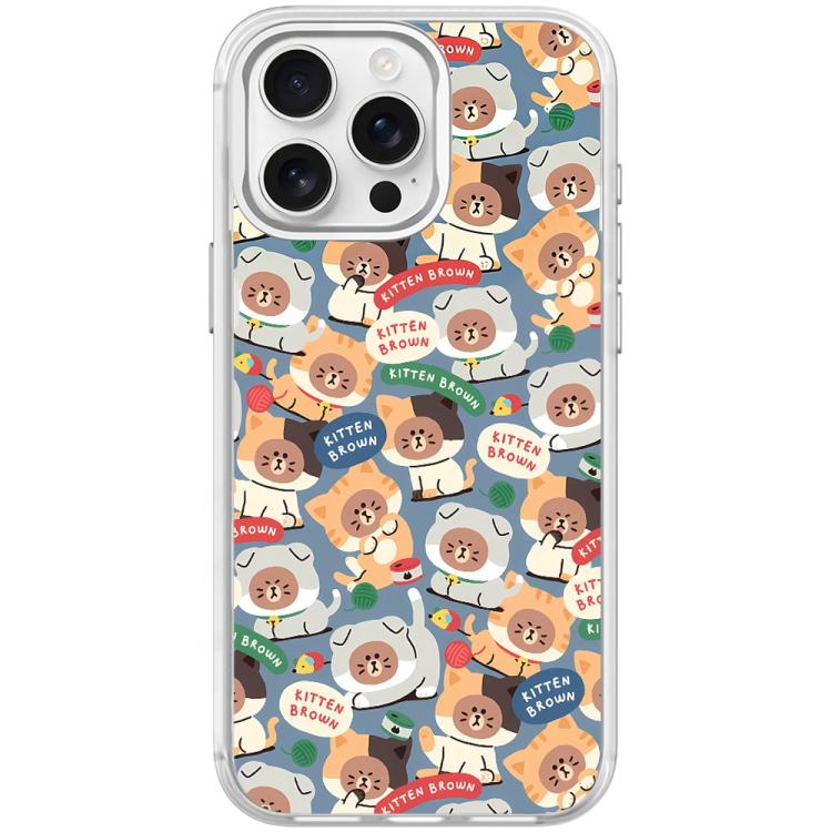 For iPhone 15 Pro Max Adorable Little Bear Pattern Magnetic Phone Case