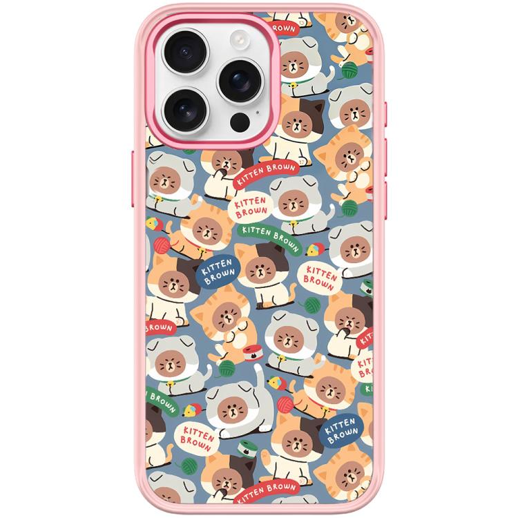 For iPhone 15 Pro Adorable Little Bear Pattern Magnetic Phone Case
