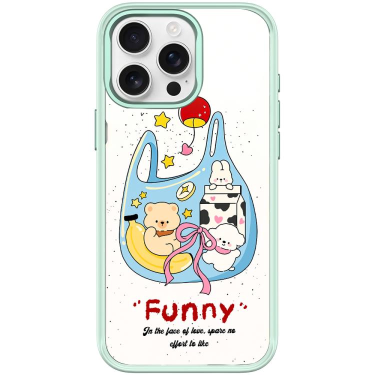 For iPhone 15 Pro Adorable Handbag Bear Pattern Magnetic Phone Case