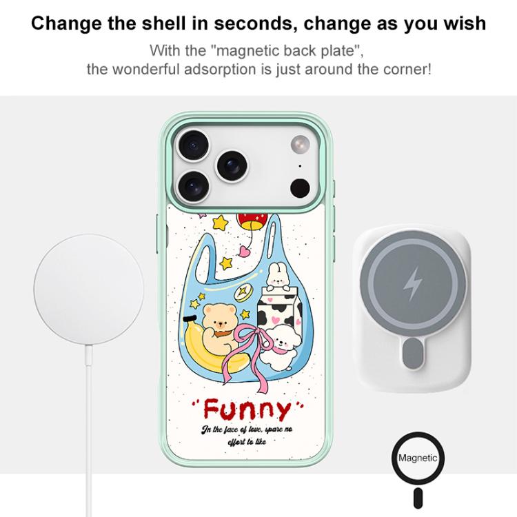For iPhone 17 Adorable Handbag Bear Pattern Magnetic Phone Case