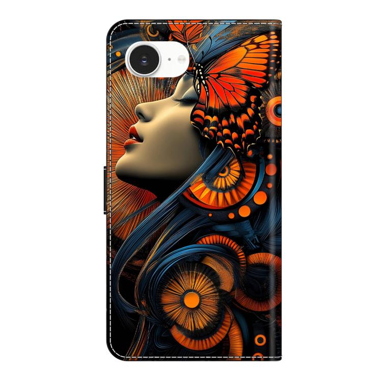 For iPhone 17e / 16e Crystal-Like Painted Vegan Leather Phone Case
