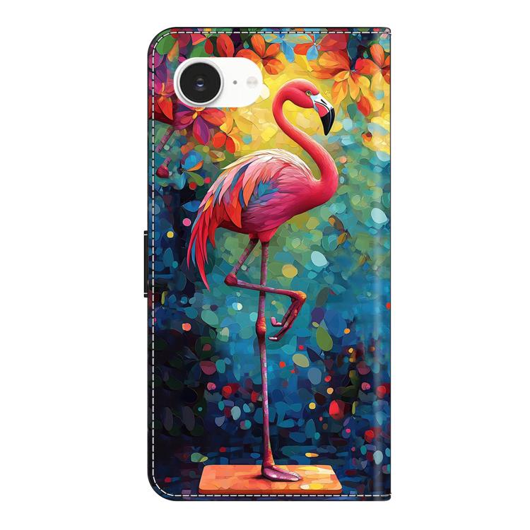 For iPhone 17e / 16e Crystal-Like Painted Vegan Leather Phone Case