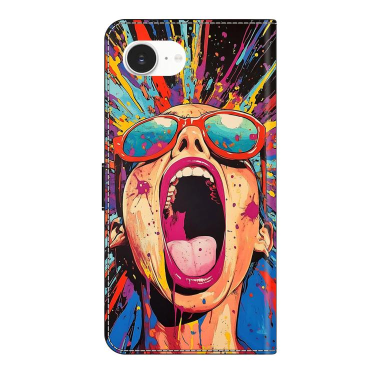 For iPhone 17e / 16e Crystal-Like Painted Vegan Leather Phone Case