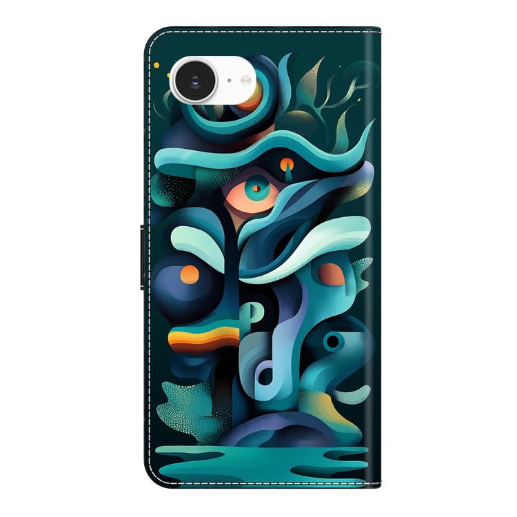 For iPhone 17e / 16e Crystal-Like Painted Vegan Leather Phone Case