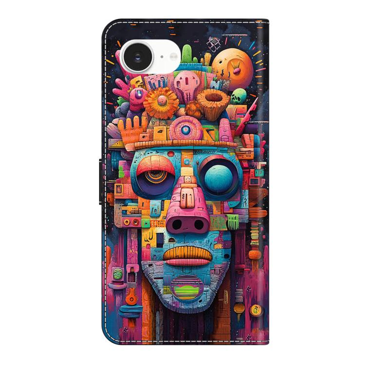 For iPhone 17e / 16e Crystal-Like Painted Vegan Leather Phone Case