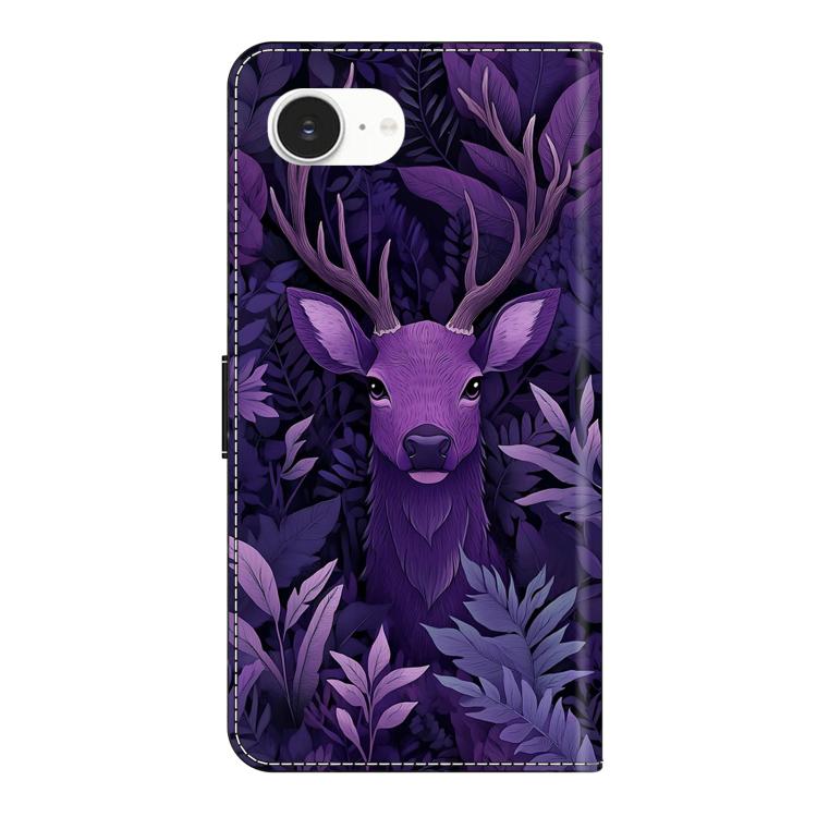 For iPhone 17e / 16e Crystal-Like Painted Vegan Leather Phone Case