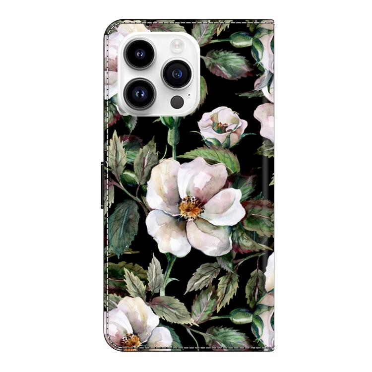 For iPhone 16 Pro Max Crystal-Like Painted Vegan Leather Phone Case