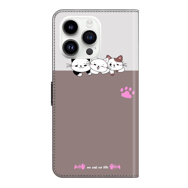 For iPhone 16 Pro Max Crystal-Like Painted Vegan Leather Phone Case