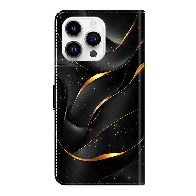 For iPhone 16 Pro Max Crystal-Like Painted Vegan Leather Phone Case